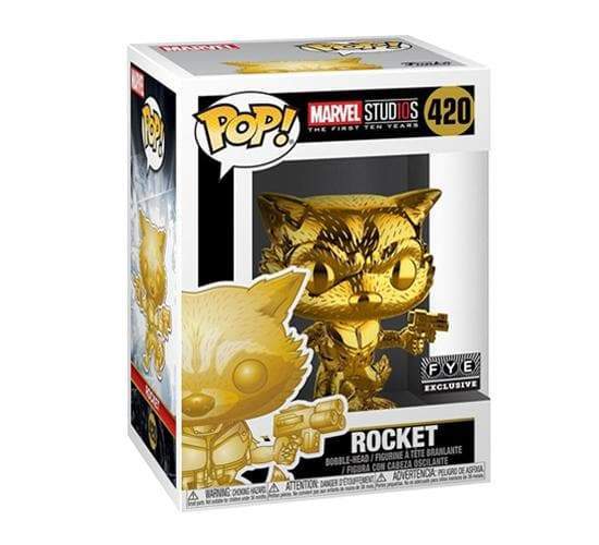 Funko Pop! Marvel Gold Chrome Rocket Exclusive #420