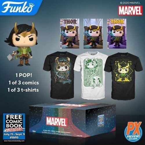 Funko Pop! Marvel Loki Pop and Mystery Comic & Shirt FCBD PX Exclusive Box Funko 