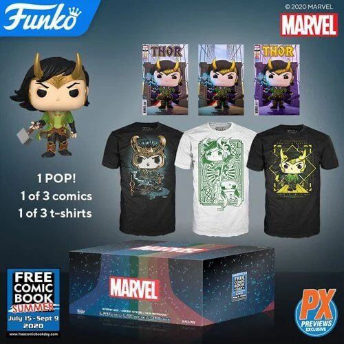 Funko Pop! Marvel Loki Pop and Mystery Comic & Shirt FCBD PX Exclusive Box Funko 