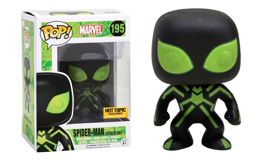 Funko Pop! Marvel Spider-Man (Stealth Suit) Glow in the Dark GID Exclusive #195