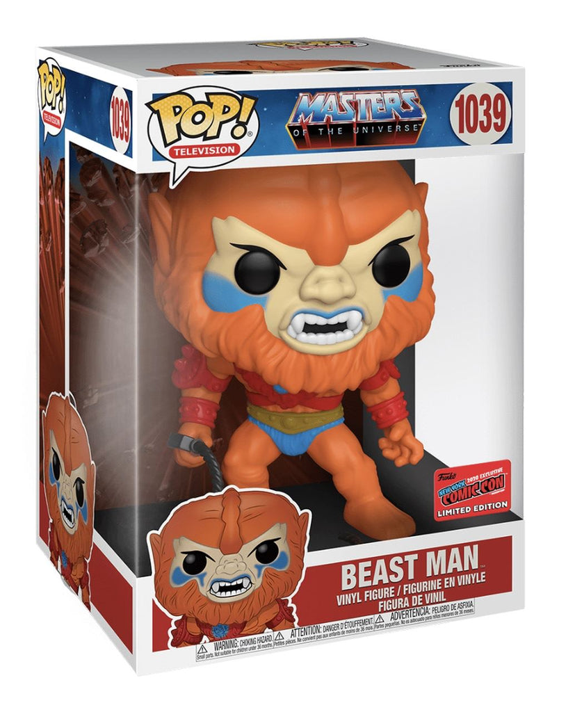 Funko Pop! Masters of the Universe Beast Man 10 Inch (NYCC Official Sticker) Exclusive #1039 w/ Protector