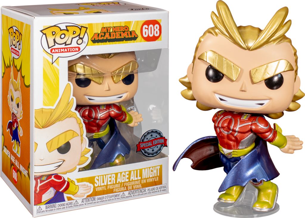 Funko Pop! My Hero Academia Silver Age All Might Metallic Exclusive #608 (Special Edition Sticker)