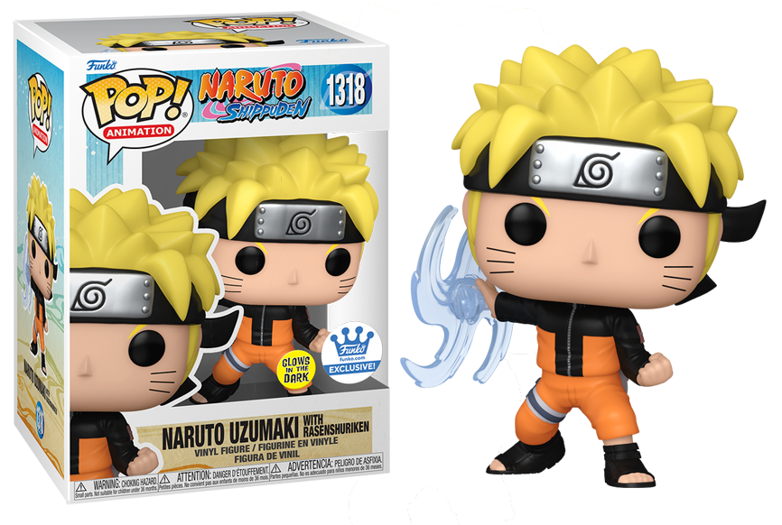 Funko Pop! Naruto Shippuden Naruto Uzumaki with Rasenshuriken Glow Exclusive #1318