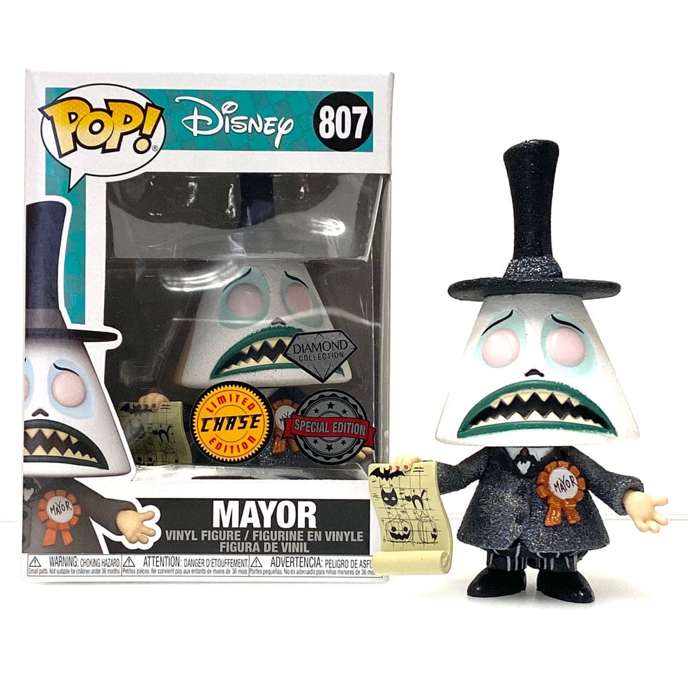 Funko Pop! Nightmare Before Christmas The Mayor (Diamond Glitter) Chase w/ Protector Exclusive #807 (Special Edition Sticker)