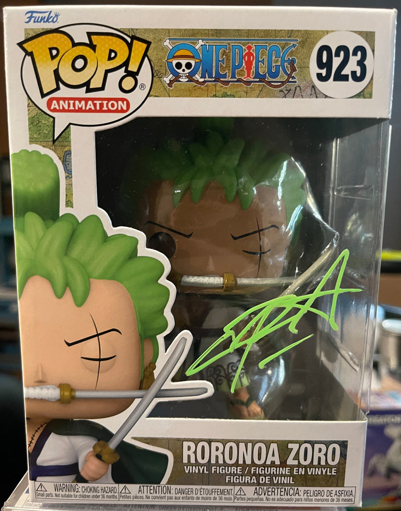 Funko Pop! One Piece Roronoa Zoro SIGNED Autographed by Chris Sabat #923 (JSA Certified) (Styles and Colors May Vary)