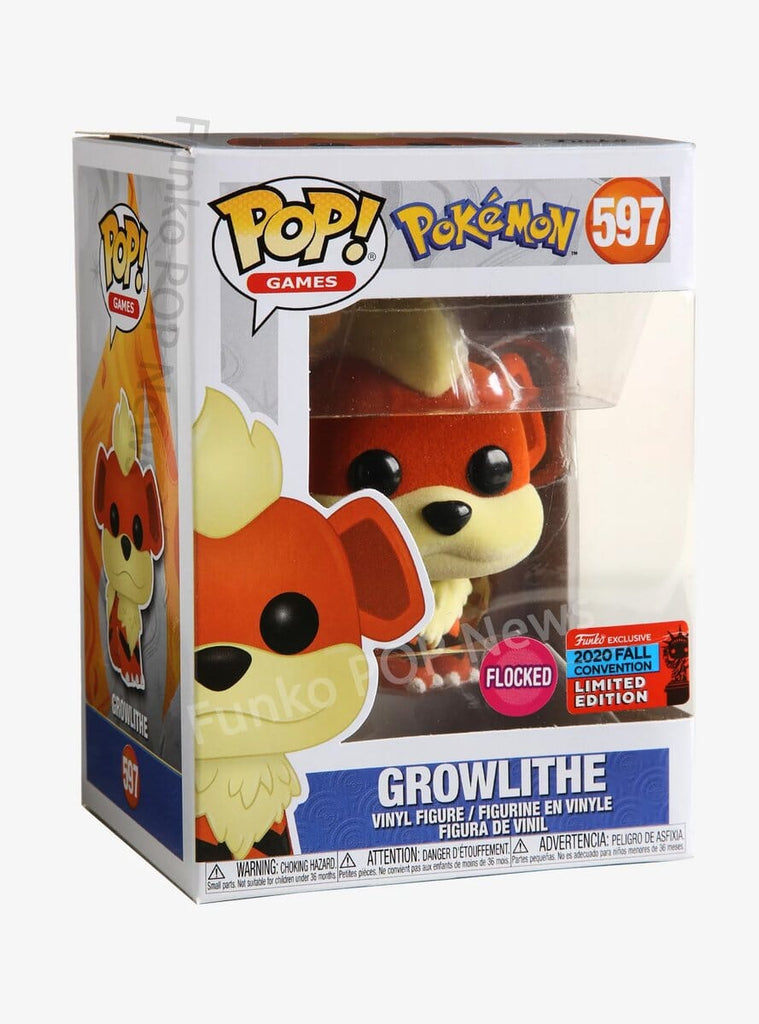 Funko Pop! Pokemon Growlithe Flocked Fall Convention Exclusive #597