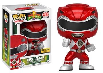 Funko Pop! Power Rangers Red Ranger (Metallic) (Action Pose) Exclusive #406 Power Rangers Funko 