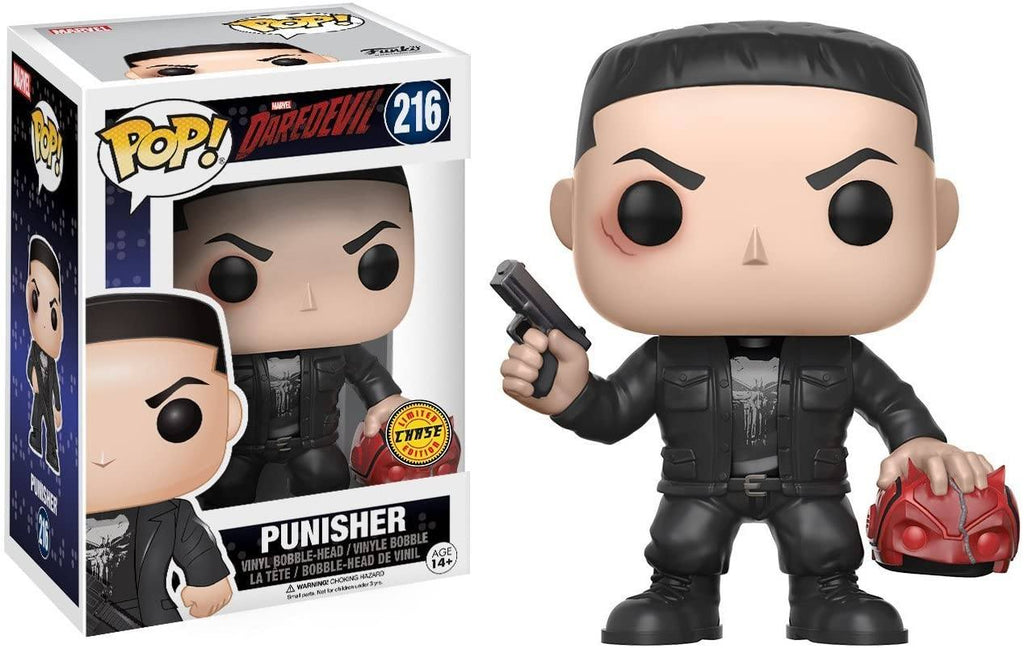 Funko Pop! Punisher Holding Daredevil Helmet Chase w/ Protector #216