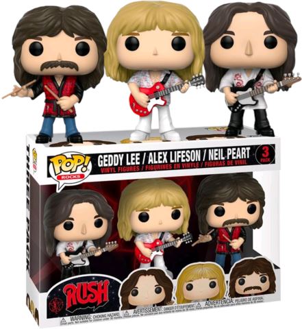 Funko Pop! Rush Geddy, Alex, and Neil 3 Pack (Light Box Damage)