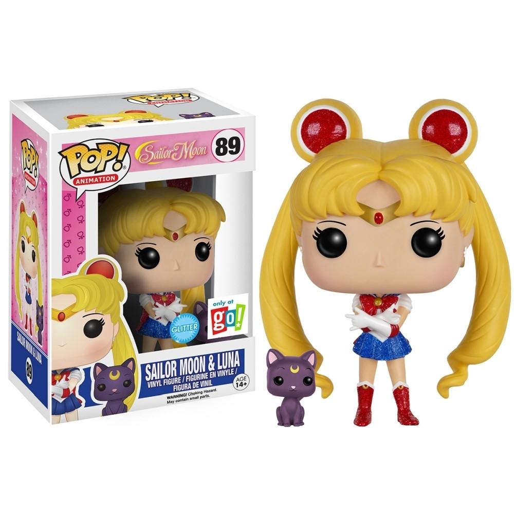 Funko Pop! Sailor Moon with Luna (Glitter) Exclusive #89 (Shelf Wear)