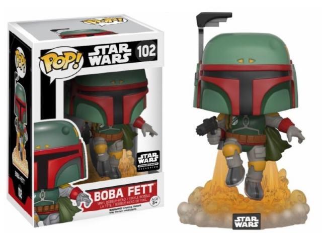 Funko Pop! Star Wars Boba Fett (Action Pose) Smugglers Bounty Exclusive #102 (Light Box Damage)