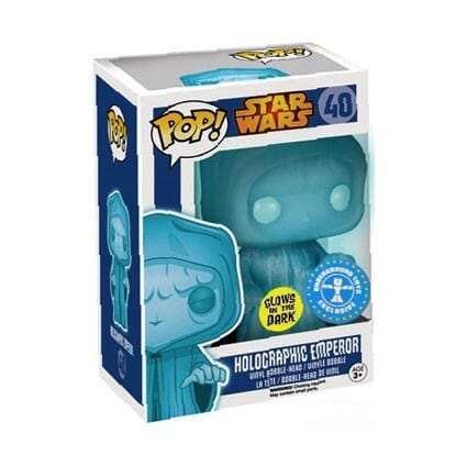 Funko Pop! Star Wars Emperor Palpatine Holographic (Glow) Exclusive #40 (Shelf Wear)