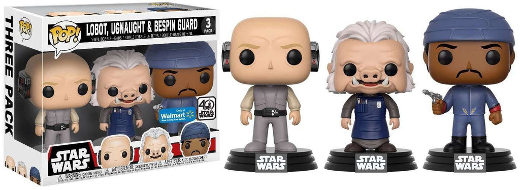 Funko Pop! Star Wars Lobot, Ugnaught, & Bespin Guard 3 Pack Exclusive
