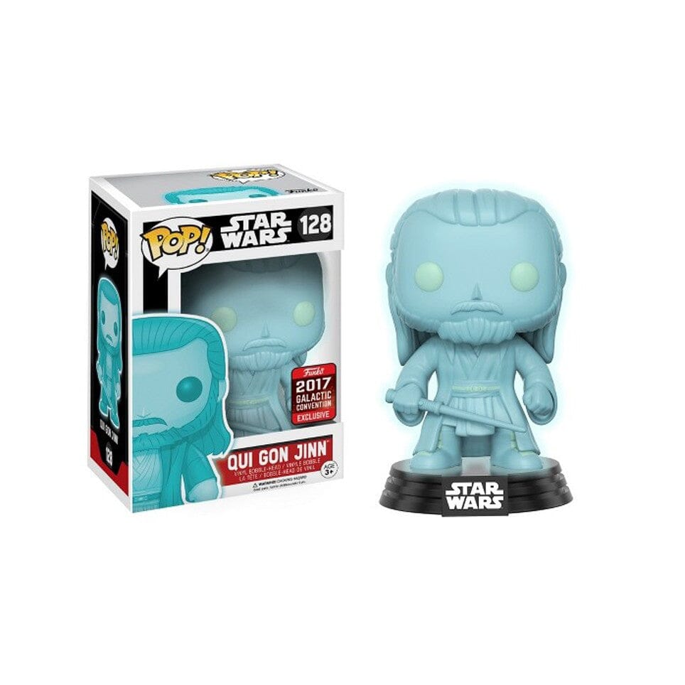 Funko Pop! Star Wars Qui Gon Jinn Holographic (Glow) Exclusive #128