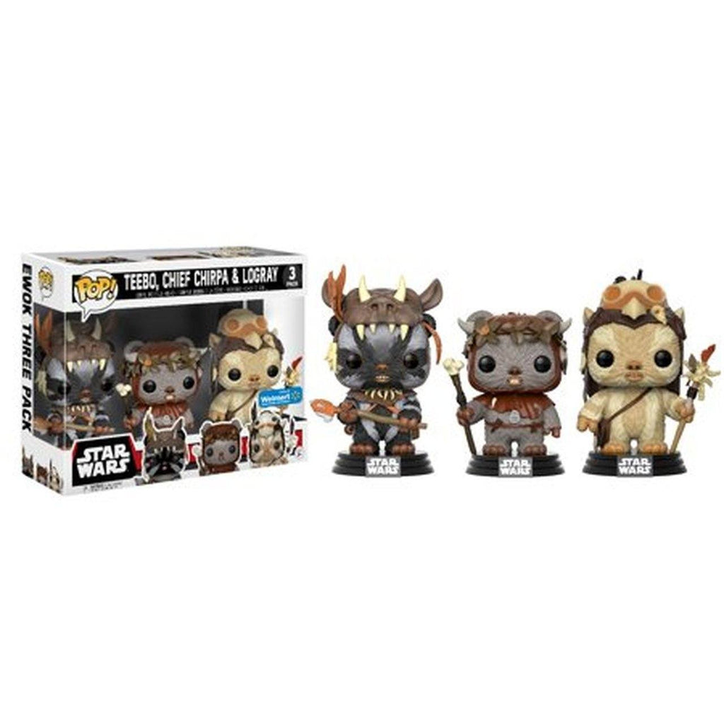 Funko Pop! Star Wars Teebo Chief Chirpa Logray Exclusive 3 Pack