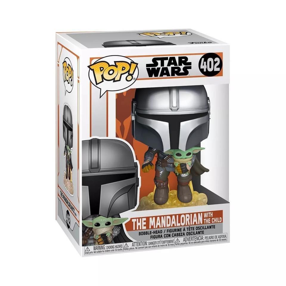Funko Pop! Star Wars The Mandalorian Mando Flying with Jet Pack (Carrying the Child) #402 