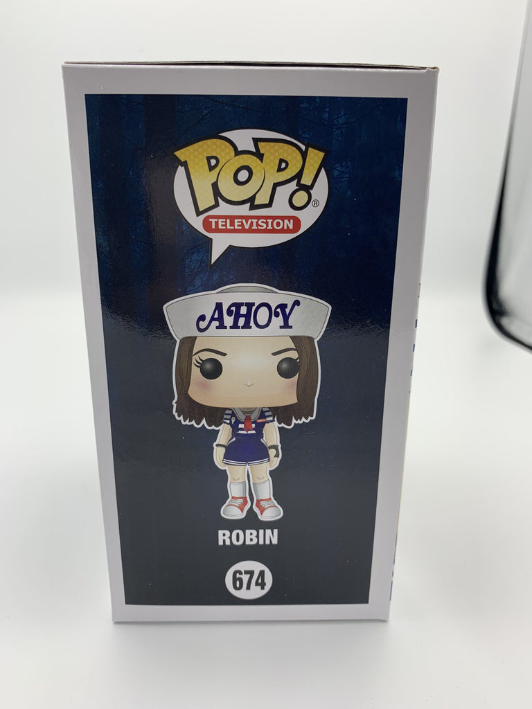 Funko Pop! Stranger Things Robin Ahoy SDCC Fundays Exclusive (1800 pcs) #674 (Shelf Wear) Listing A Funko 