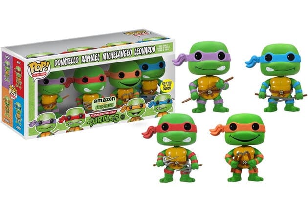 Funko Pop! Teenage Mutant Ninja Turtles TMNT Donatello, Raphael, Michelangelo, Leonardo Glow in the Dark Exclusive 4 Pack