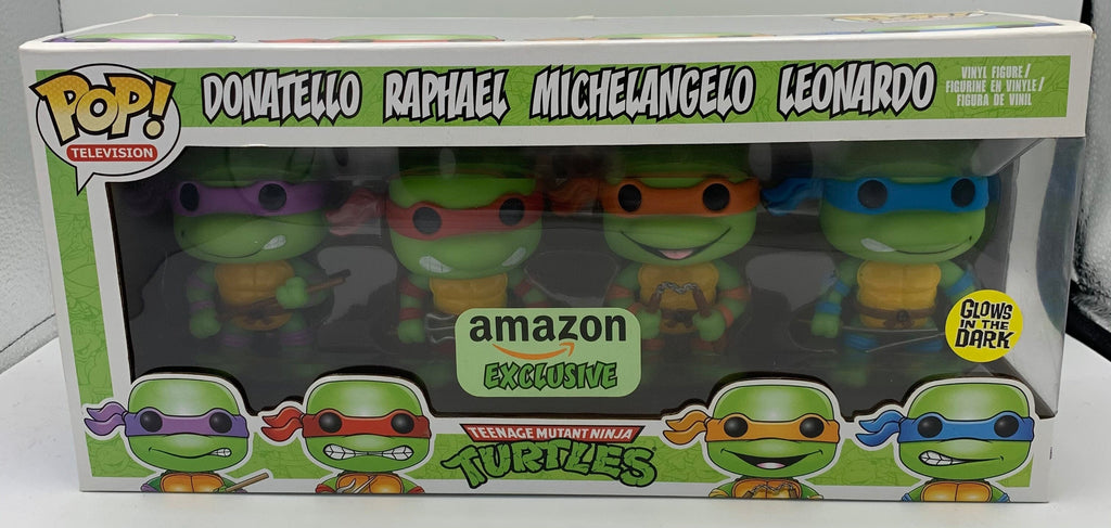 Funko Pop! Teenage Mutant Ninja Turtles TMNT Donatello, Raphael, Michelangelo, Leonardo Glow in the Dark Exclusive 4 Pack Funko 