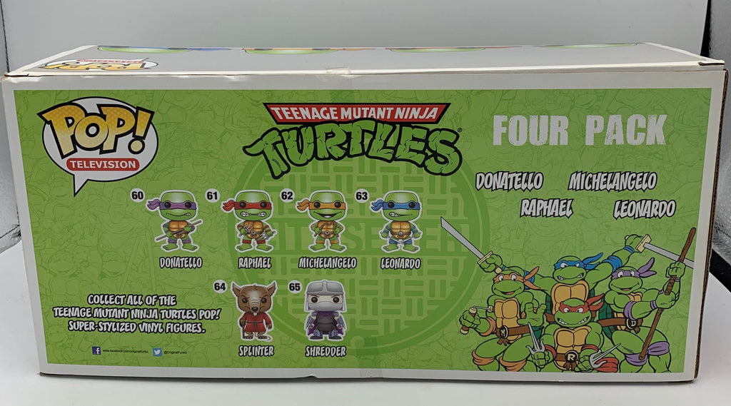 Funko Pop! Teenage Mutant Ninja Turtles TMNT Donatello, Raphael, Michelangelo, Leonardo Glow in the Dark Exclusive 4 Pack Funko 