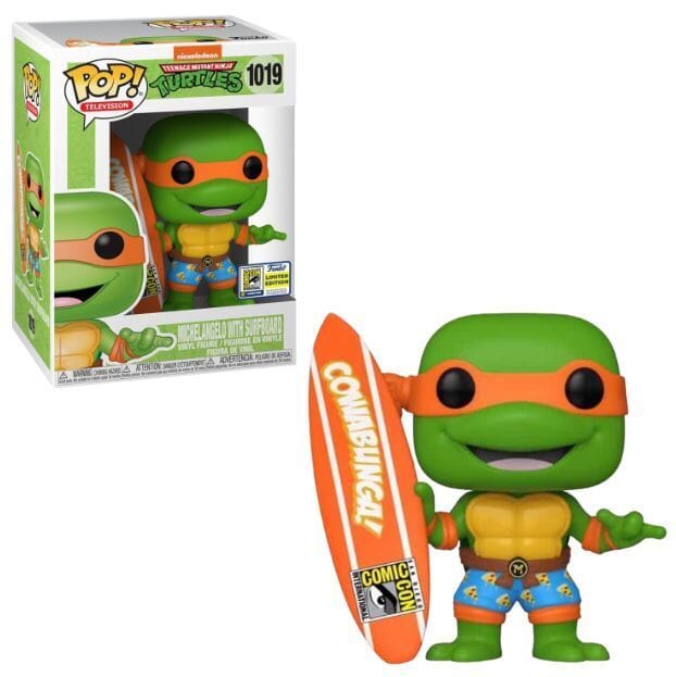 Funko Pop! Teenage Mutant Ninja Turtles TMNT Michelangelo with Surfboard SDCC Exclusive #1019