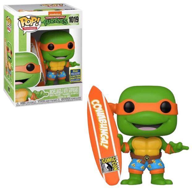 Funko Pop! Teenage Mutant Ninja Turtles TMNT Michelangelo with Surfboard Summer Convention Exclusive #1019