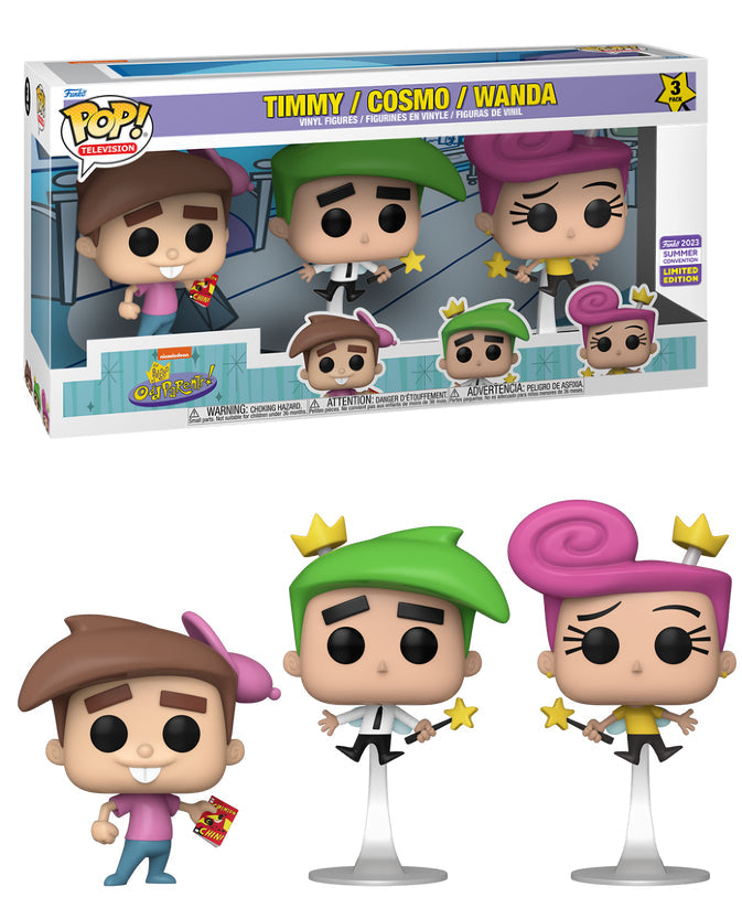 Funko Pop! The Fairly Oddparents Timmy/Cosmo/Wanda Summer Convention Exclusive 3 Pack