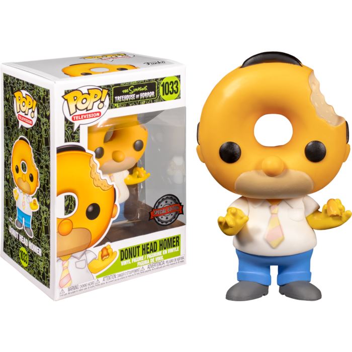 Funko Pop! The Simpsons Homer Donut Head Exclusive (TreeHouse of Horror) #1033 (Special Edition Sticker) 