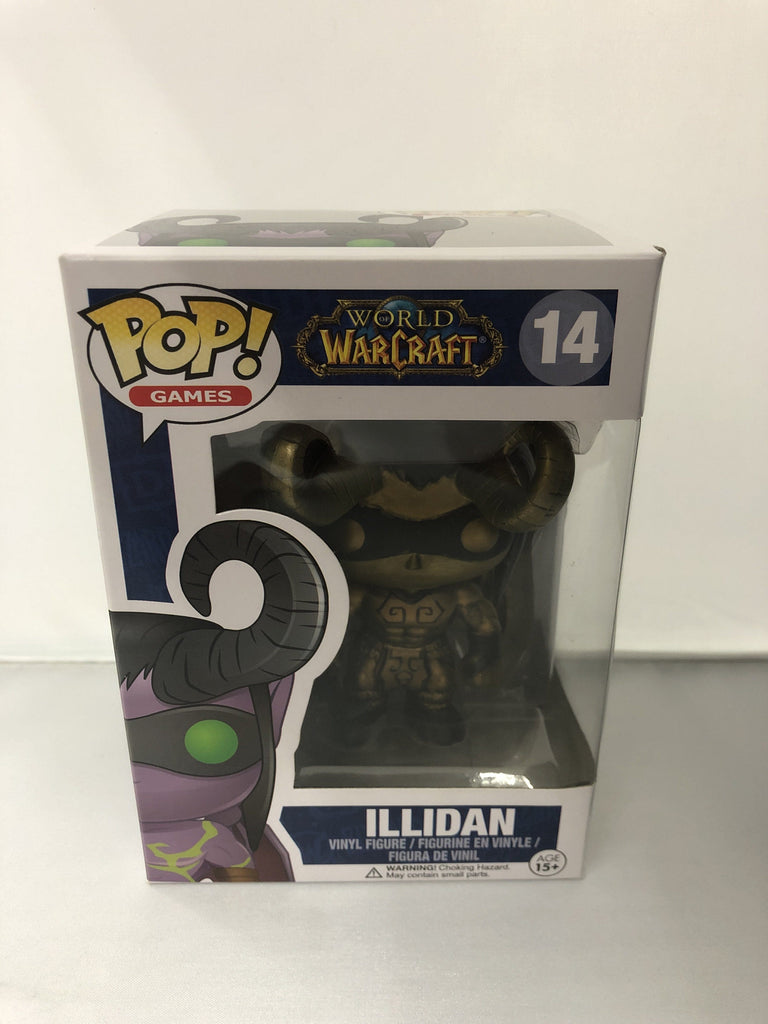 Funko Pop! World of Warcraft Illidan Gold Blizzard Exclusive #14 *Light Damaged Box*