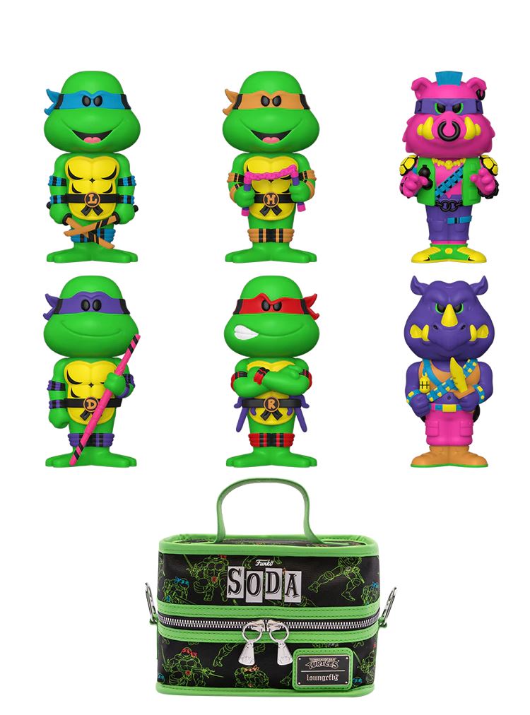 Funko Teenage Mutant Ninja Turtles (TMNT) Blacklight Vinyl Soda 6 Pack with Cooler (Opened Cans)