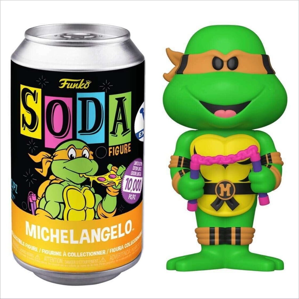 Funko Teenage Mutant Ninja Turtles TMNT Michelangelo (Blacklight) Exclusive Vinyl Soda (10,000 PCS)(Opened Can)