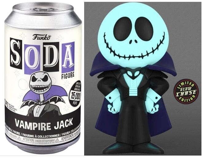 Funko Vinyl Soda Nightmare Before Christmas Vampire Jack (Glow) Chase (Opened Can)