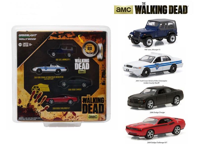 Greenlight Hollywood The Walking Dead Four Car Collector's Set
