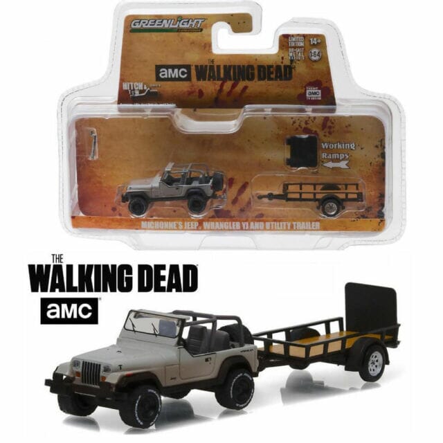 Greenlight The Walking Dead Michonne's Jeep Wrangler YJ and Utility Trailer