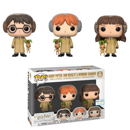 Harry Potter, Ron Weasley, & Hermione Granger (Herbology) Exclusive 3 Pack Funko Pop! 