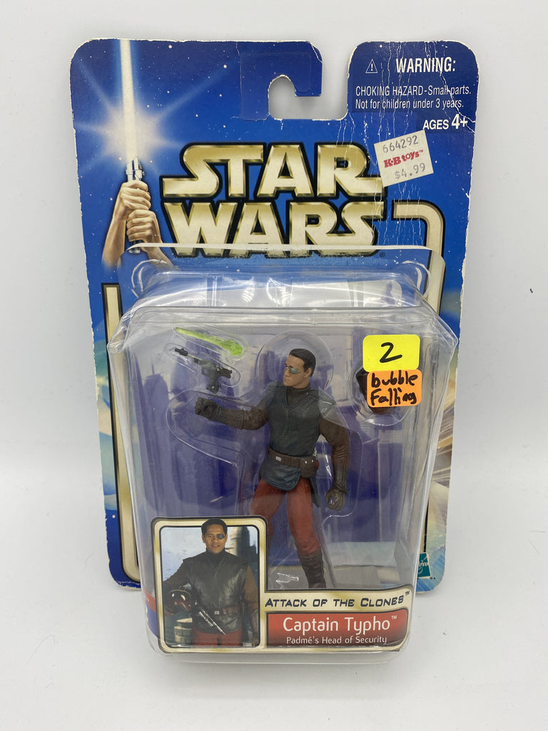 Hasbro Star Wars Attack of the Clones Captain Typho (Bubble Falling Off)