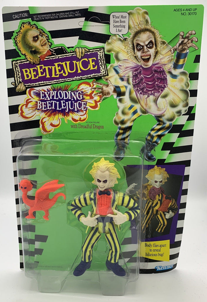 Kenner Beetlejuice Exploding Beetlejuice with Dreadful Dragon (Unpunched) Vintage Action Figure