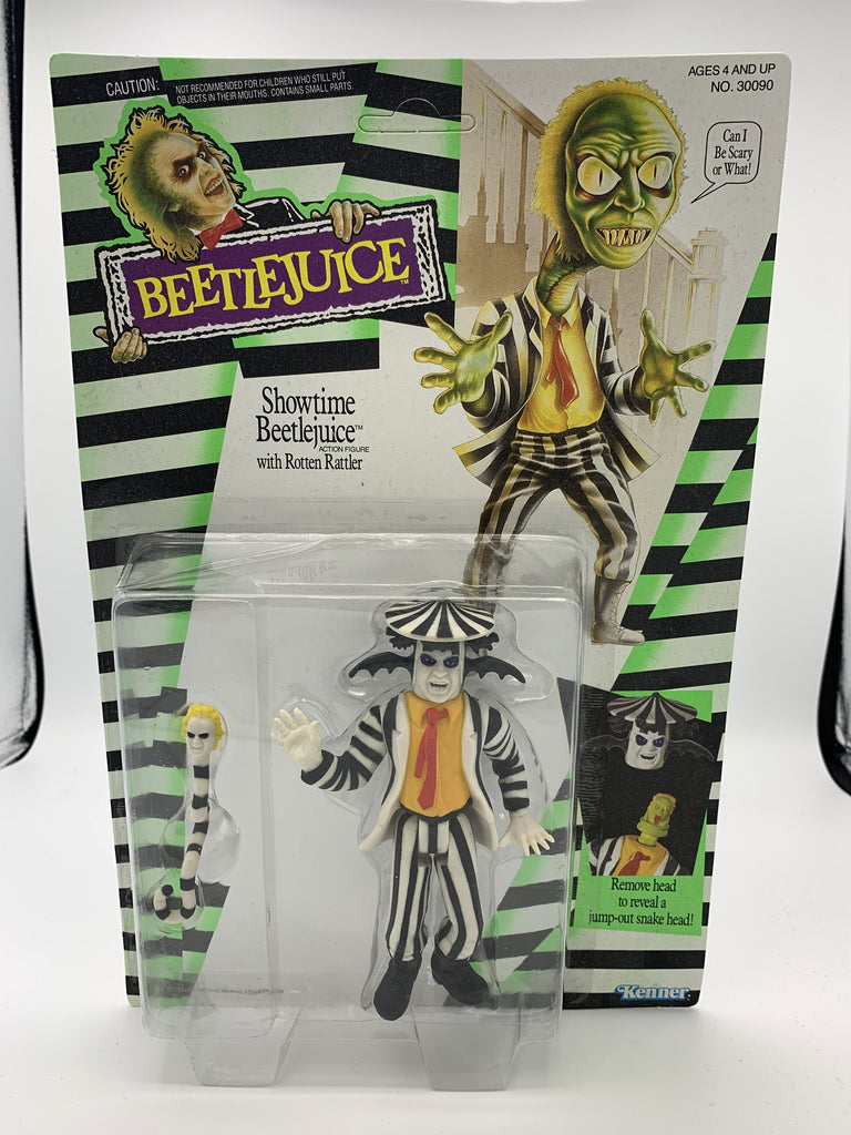 Kenner Beetlejuice Showtime Beetlejuice with Rotten Rattler (Unpunched) Vintage Action Figure