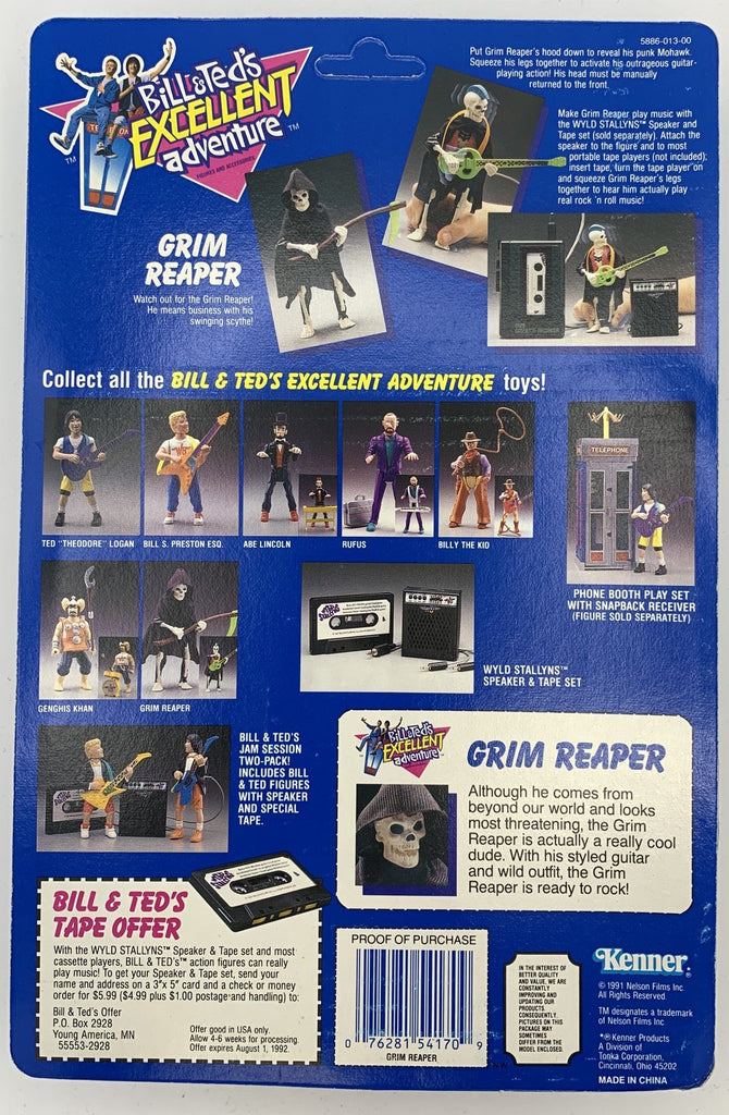 Kenner Bill and Ted's Excellent Adventure Grim Reaper (Unpunched) Vintage Action Figure Action Figure Kenner 