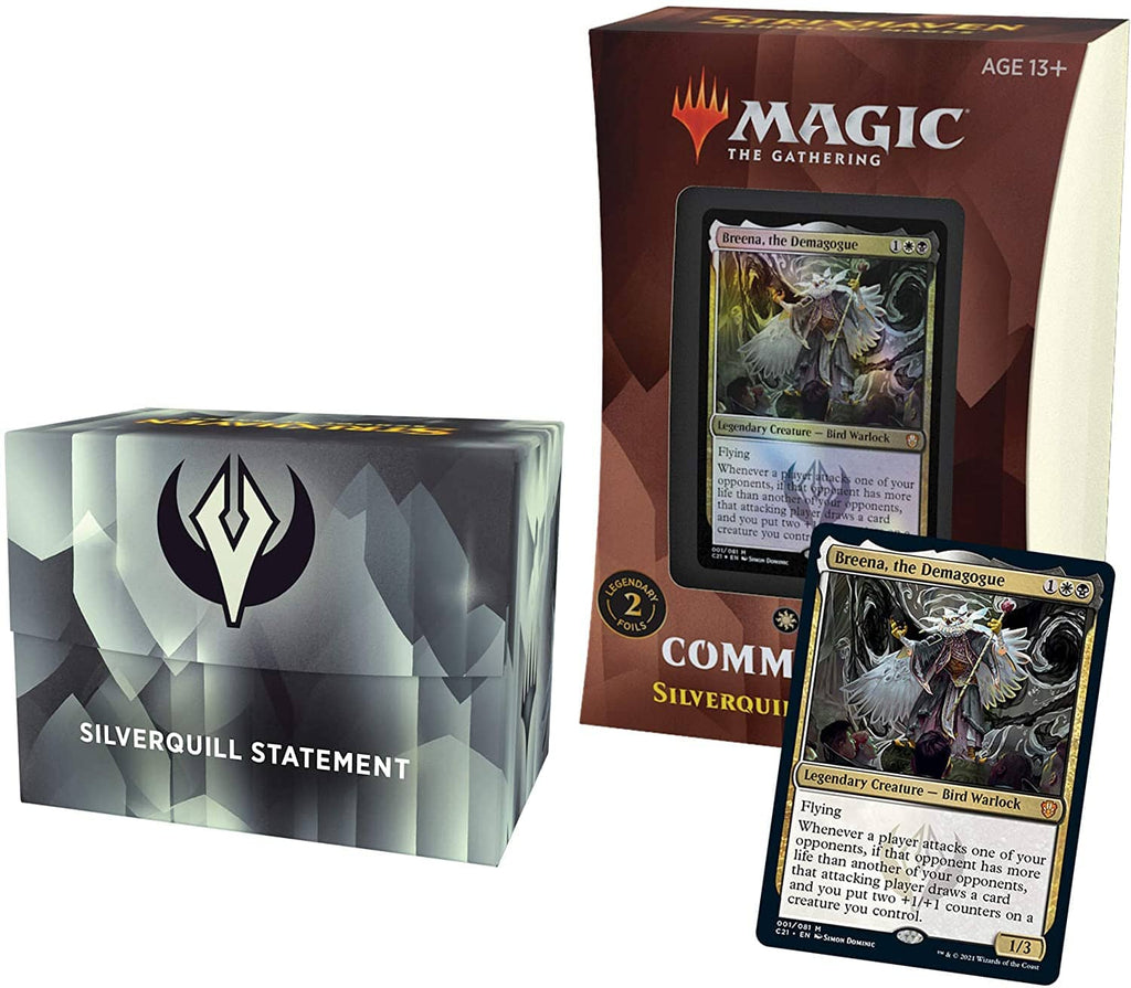 Magic the Gathering: MTG Strixhaven Commander 2021 Deck - Silverquill Statement (Black-White)
