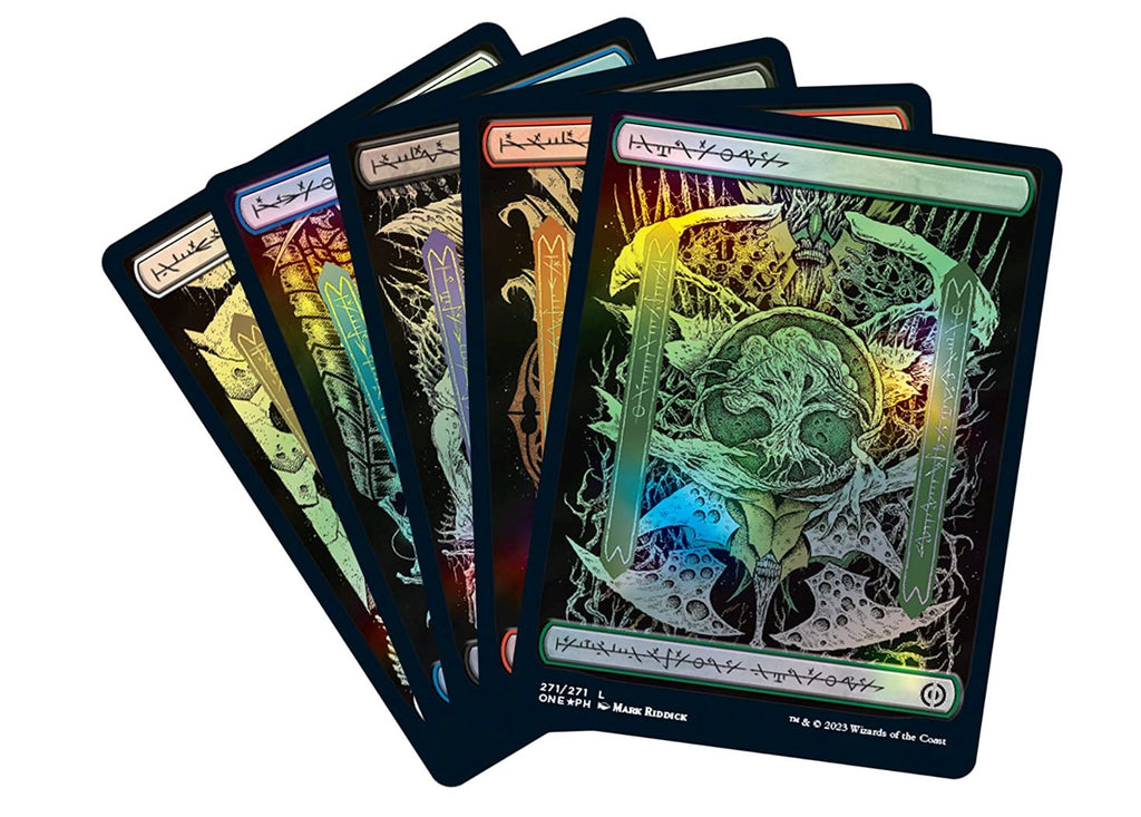 mtg phyrexia all will be one oil slick cards Magic: the Gathering: Phyrexia All Will be One Complete Bundle (with Oil Slick Promos)