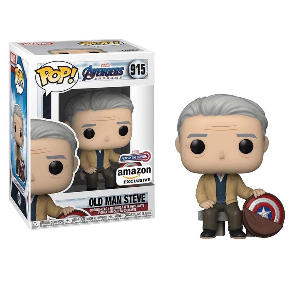 Marvel Avengers Endgame Old Man Steve Rogers (Year of the Shield) Exclusive Funko Pop! #915 