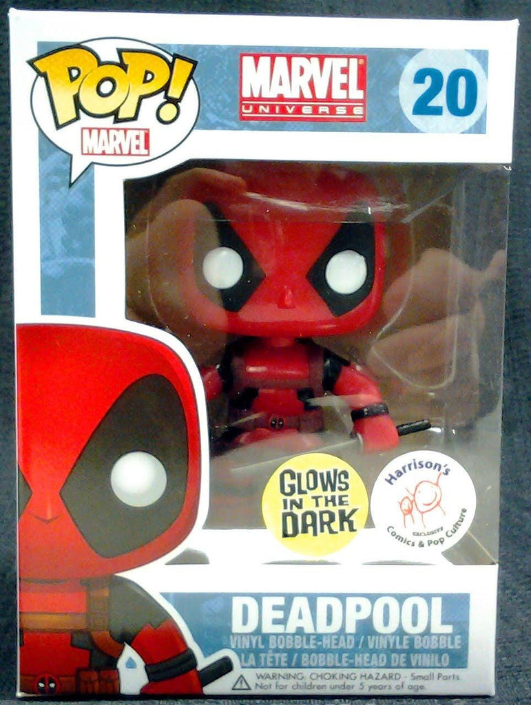 Marvel Deadpool Glow in the Dark Exclusive Funko Pop! #20 (Slight Sticker Peeling)