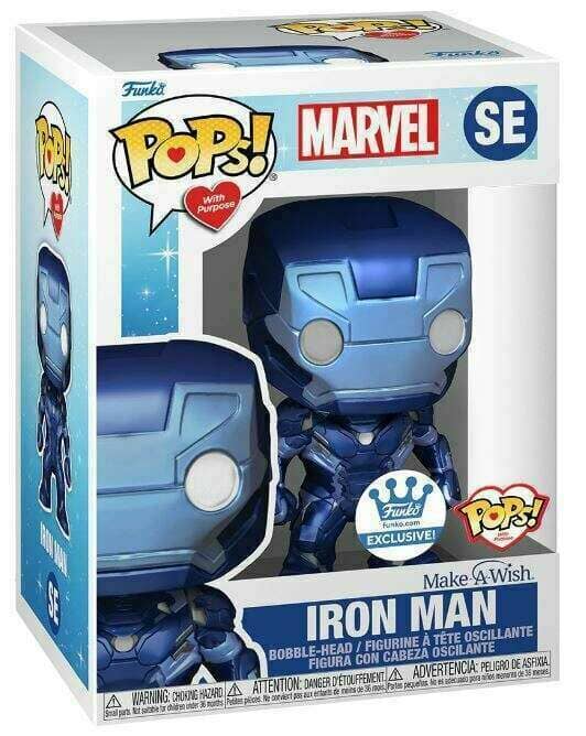Marvel Iron Man (Blue Metallic) Make-A-Wish Exclusive Funko Pop! 