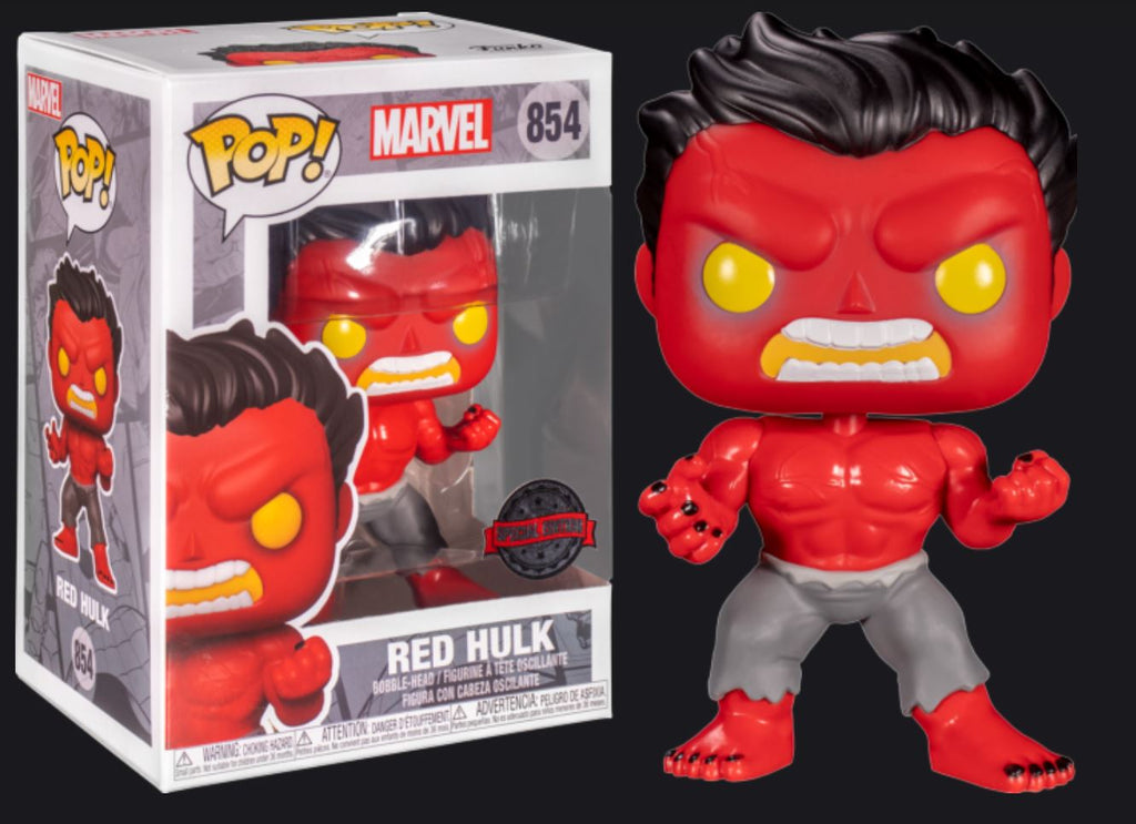 Marvel Red Hulk Exclusive (Special Edition Sticker) Funko Pop! #854