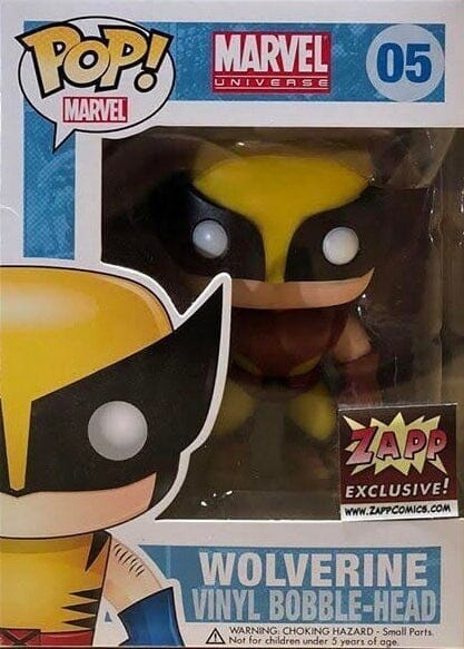Marvel Wolverine Brown Suit with Zapp Sticker Exclusive Funko Pop! #05
