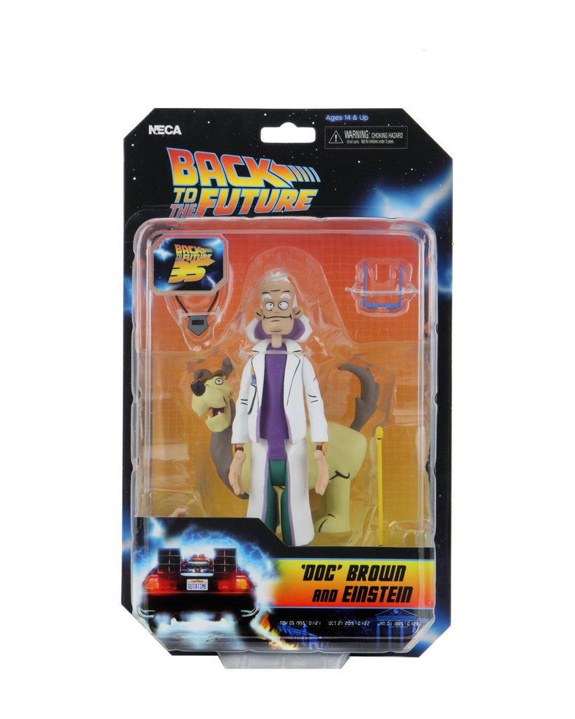 NECA Back to the Future Toony Classic Doc Brown and Einstein 6 Inch Action Figure