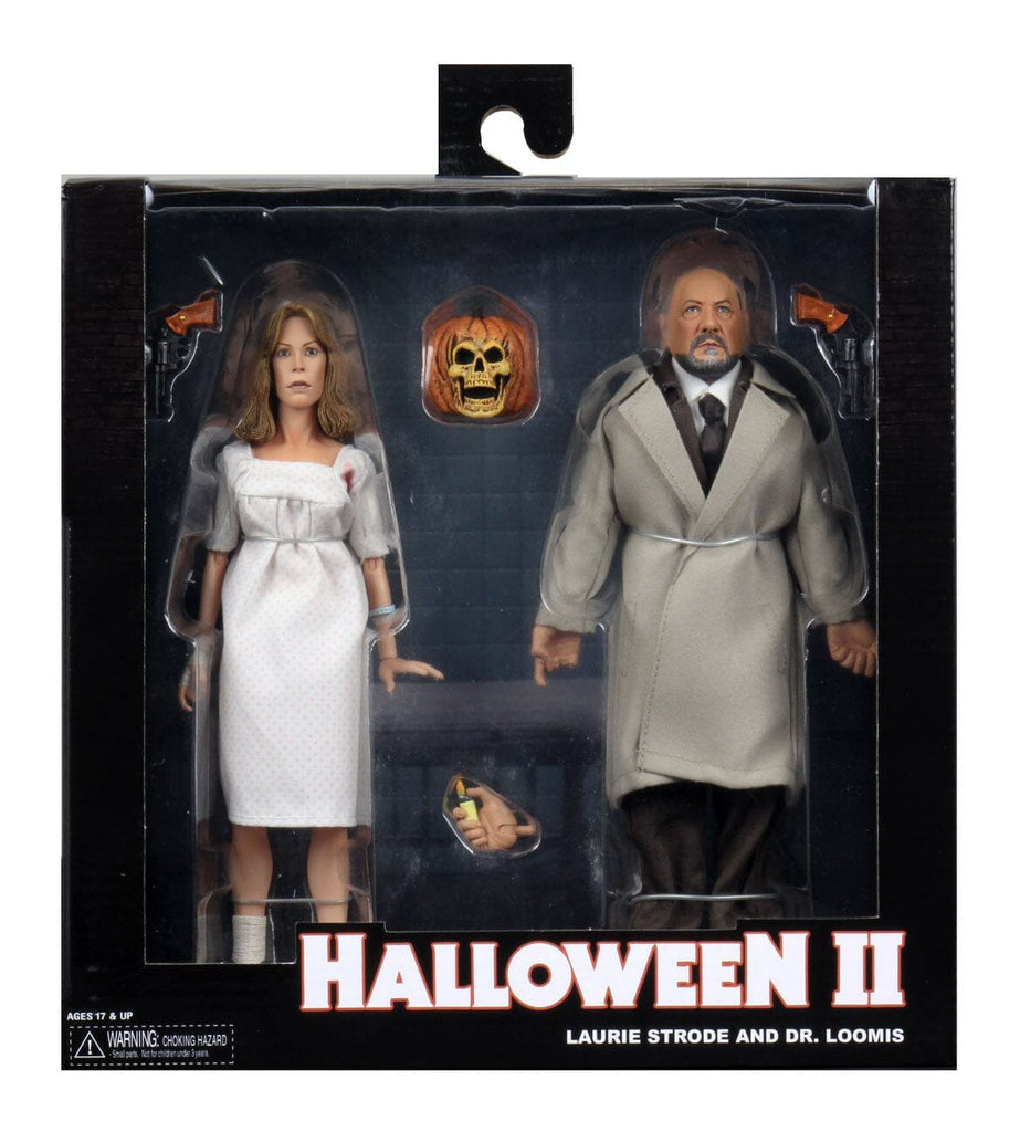 Neca Halloween II Laurie Strode and Dr. Loomis 8 Inch Clothed Action Figure 2 Pack
