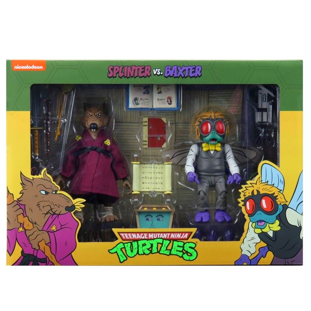Neca Splinter and Baxter Teenage Mutant Ninja Turtles (TMNT) 7 Inch Action Figure 2 Pack