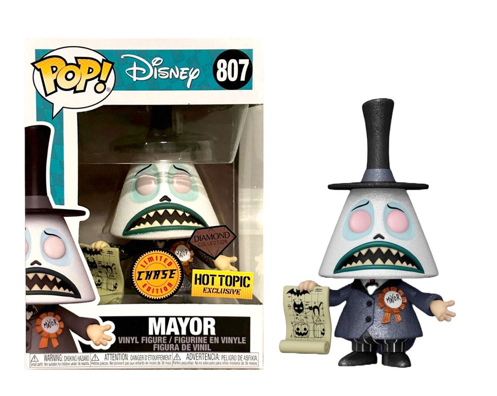 Nightmare Before Christmas The Mayor (Diamond Glitter) Chase w/ Protector Exclusive Funko Pop! #807 